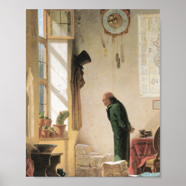 Póster Carl Spitzweg - Der Kaktusliebhaber - Deutsche (Frente)