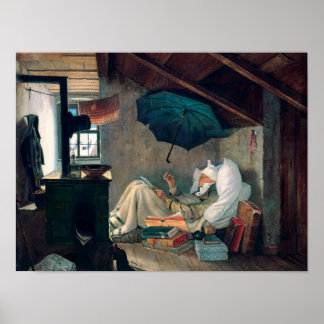 Póster Carl Spitzweg - Poeta armado Der - Deutsche Malere