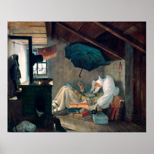Póster Carl Spitzweg - Poeta armado Der - Deutsche Malere