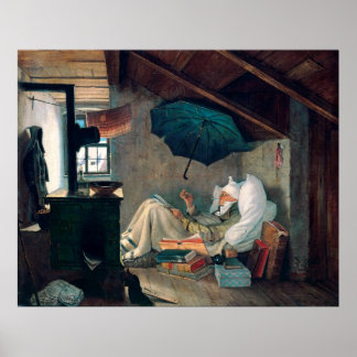 Póster Carl Spitzweg - Poeta armado Der - Deutsche Malere