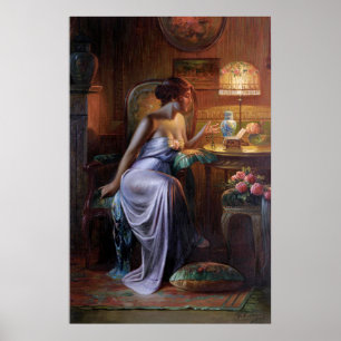 Póster Carlier: Elegante dama con collar