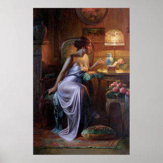 Póster Carlier: Elegante dama con collar