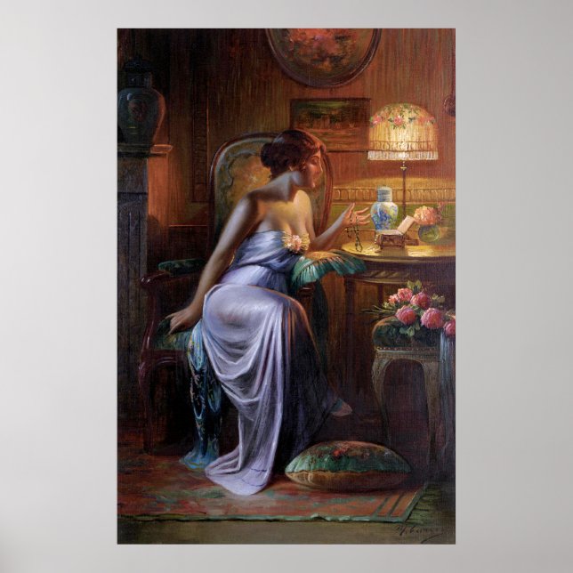 Póster Carlier: Elegante dama con collar (Frente)