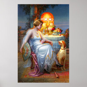 Póster Carlier: La elegante dama y su perro