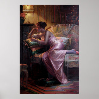 Póster Carlier: Mujer elegante con espejo