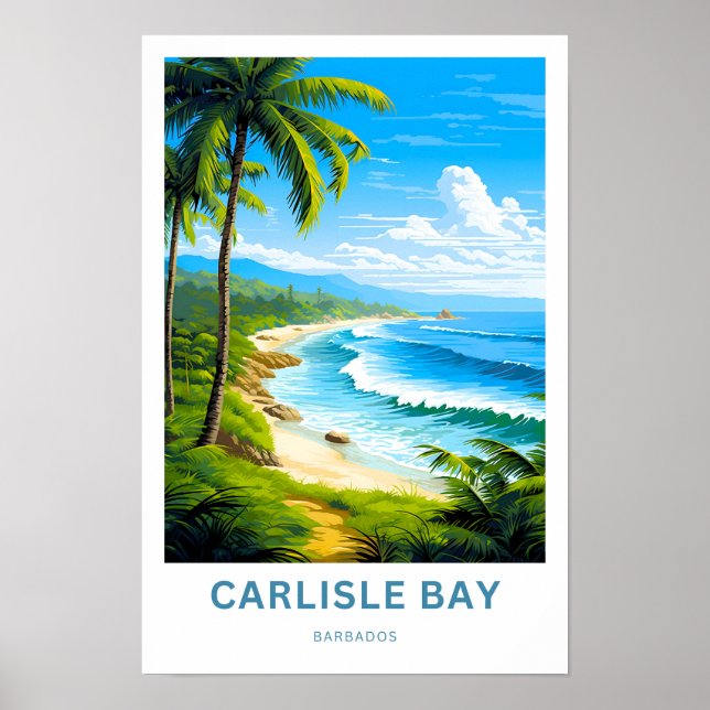 Póster Carlisle Bay Barbados Viaje impreso (Frente)