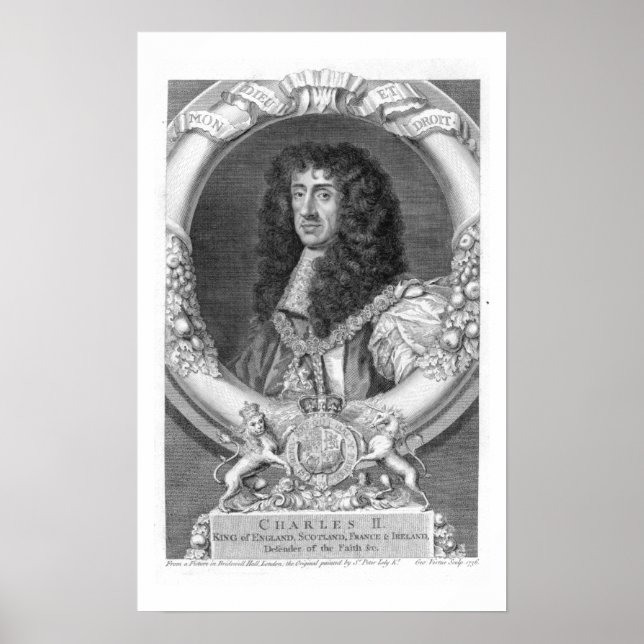 Póster Carlos II (1630-85) Rey de Gran Bretaña e Irlanda (Frente)