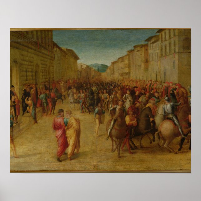 Póster Carlos VIII (1470-98) entrando en Florencia, c.151 (Frente)