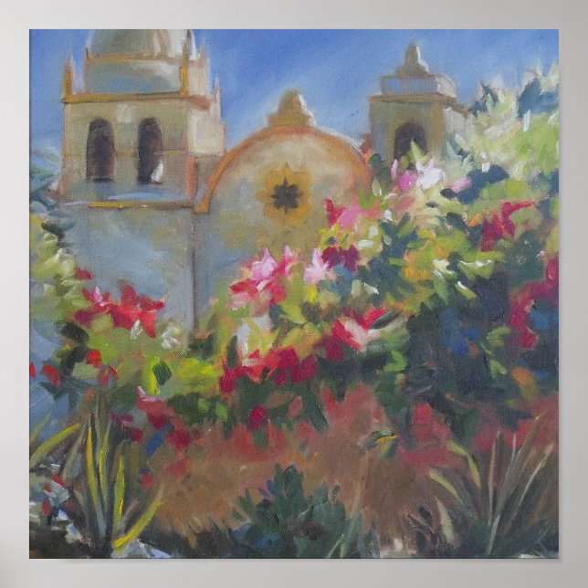 Póster Carmel Spanish Mission California Garden (Frente)