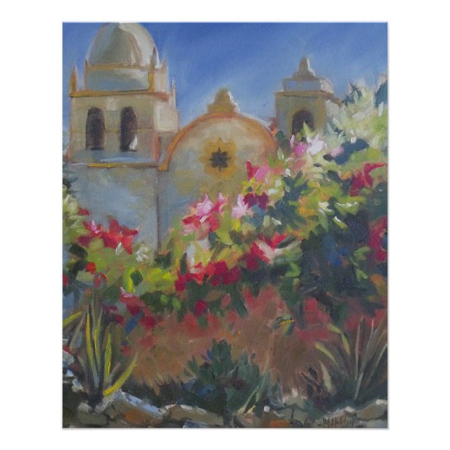 Póster Carmel Spanish Mission California Garden (Anverso)