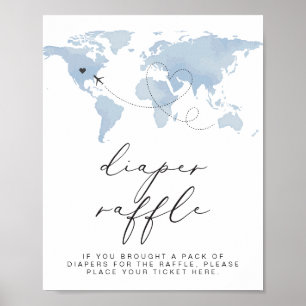 Póster CARMEN Blue Map Adventure Baby Diaper Raffle