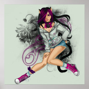 Póster Carmen, el chica mágico del gato