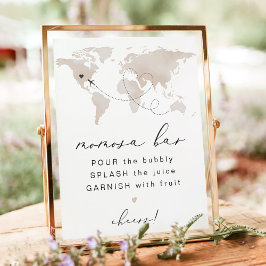 Póster CARMEN Viajes Tema Baby Shower Momosa Bar Rótulo