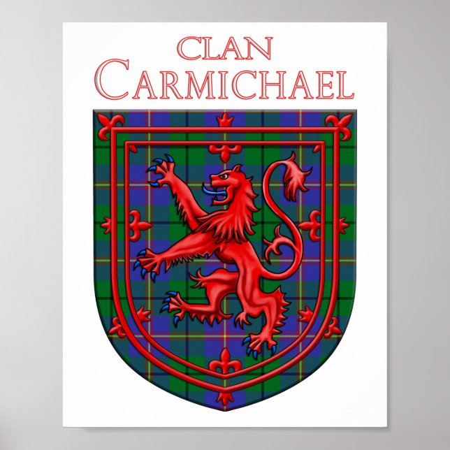 Póster Carmichael Tartan Scottish Plaid Lion Rampant (Frente)