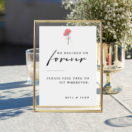 Póster Carnación Elegir un asiento no un Rótulo Boda late