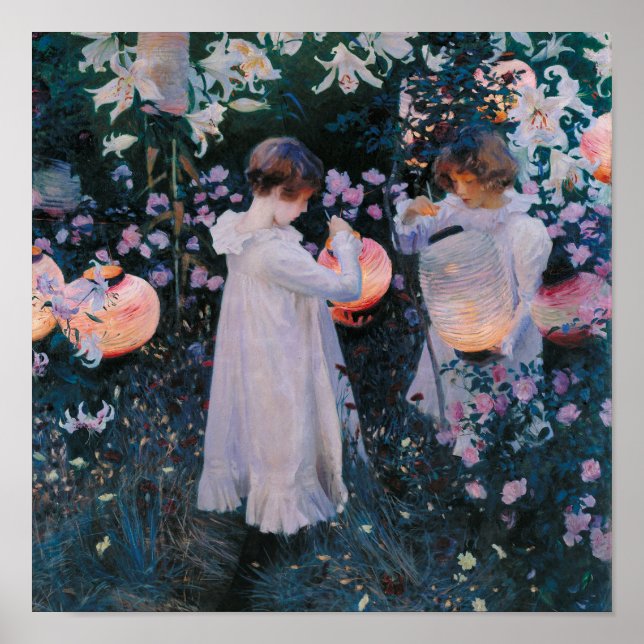 Póster Carnación, Lily, Lily, Rosa de John Singer Sargent (Frente)
