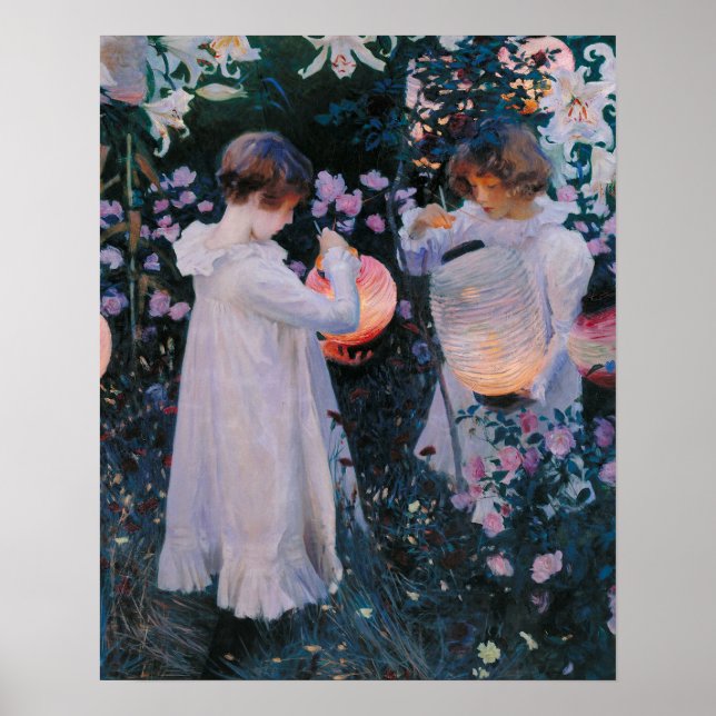 Póster Carnación, Lily, Lily, Rosa de John Singer Sargent (Frente)