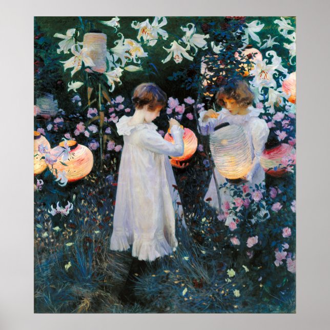Póster Carnación, Lily, Lily, Rosa - John Singer Sargent (Frente)