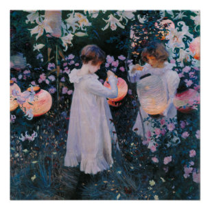 Póster Carnation Lily Lily Rosa John Singer Sargent Art