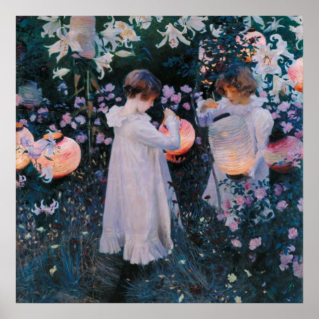 Póster Carnation Lily Lily Rose de John Singer Sargent (Frente)