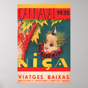 Póster Carnaval 1935 CARTEL IMPRESO A5-A1 Vintage Retro