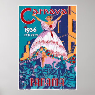 Póster Carnaval de 1936, 22-25 de febrero, Panamá