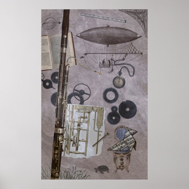 Póster Carnaval de Bassoon o posterior de Steampunk (Frente)