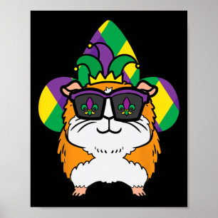 Póster Carnaval de Cerdo de Mardi Gras Guinea Niños Chica