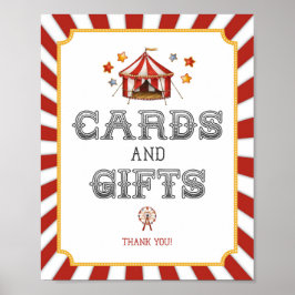 Póster carnaval de circo y fiesta de regalos