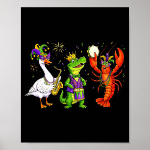 Póster Carnaval de Ganso de Cocodrilo de Langostinos Dive