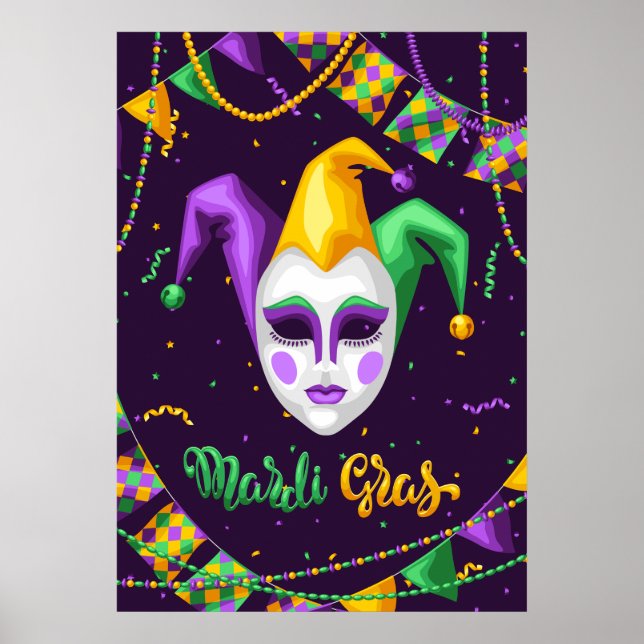 Póster Carnaval de Mardi Gras (Frente)