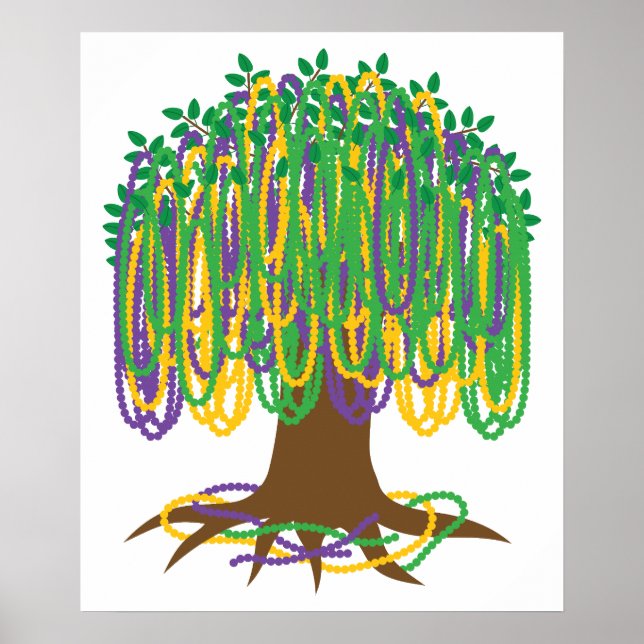 Póster Carnaval de Mardi Gras Bead Tree (Frente)