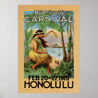 Póster Carnaval de Medio Pacífico - Honolulu - 1915