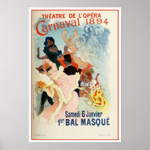 Póster Carnaval de Teatro de Ópera de París de 1894