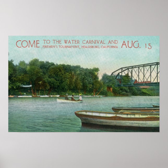 Póster Carnaval del agua y promoción del torneo de bomber (Frente)