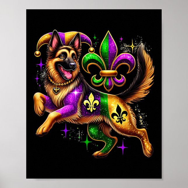 Póster Carnaval del Pastor Alemán de Perros de Pastor (Frente)