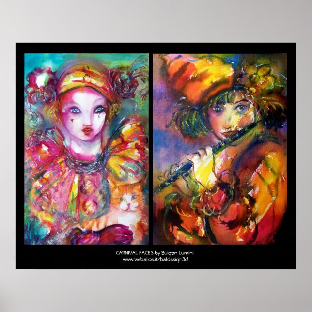 Póster CARNAVAL FRENTE A Mascarada Veneciana, Piero Fluti (Frente)