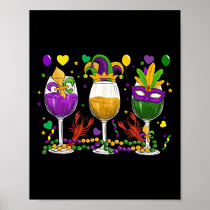 Póster Carnaval Gl De Vino Divertido Festival De Bebida D