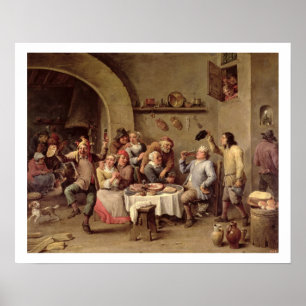 Póster Carnaval: "Le Roi Boit", 1690 (aceite en el cobre)