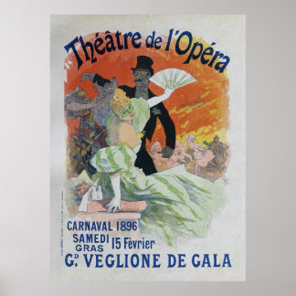 Póster Carnaval, Poster de ópera de época francesa de 189