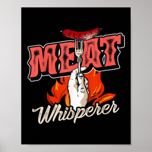 Póster Carne ahumada Acero Bacon Carne Whisperer Funny Bb