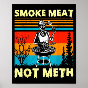 Póster Carne ahumada vintage no es esqueleto divertido pa