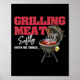 Póster Carne asando suavemente con sus Tonos Gracioso Bbq
