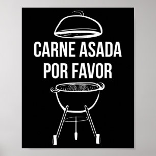Póster Carne de filete divertida Bbq Papa Chef Carne Asad