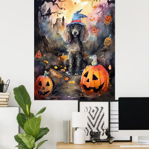 Póster Carne de Halloween con calabazas aterradoras