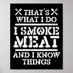 Póster Carne De Humo Y Saber Cosas Graciosas Bbq Rbecue G