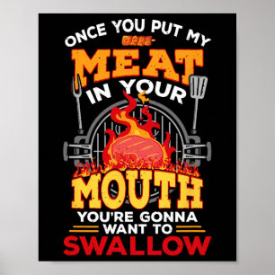 Póster Carne En Tu Boca Ahumador De Carne Parrillero Dive