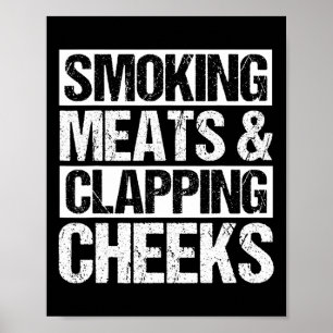 Póster Carne Fumadora y mejillas aplaudiendo Frases de hu