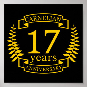 Póster Carnelian Gemstone boda aniversario 17 años