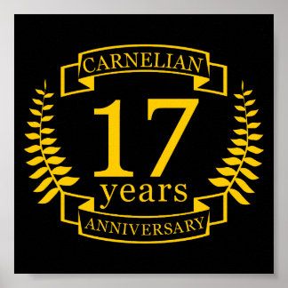 Póster Carnelian Gemstone boda aniversario 17 años
